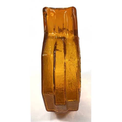 465 - WHITEFRIARS GLASS: a Whitefriars 'TV' vase No 9677 with textured surface in tangerine, by Geoffrey B... 