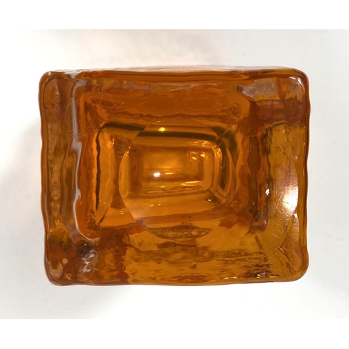 467 - WHITEFRIARS GLASS: A Whitefriars 'Drunken Bricklayer' glass vase in tangerine, by Geoffrey Baxter he... 