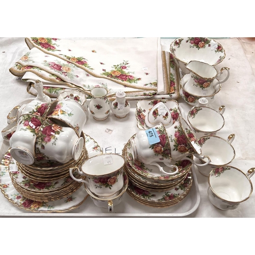 475 - A selection of Royal Albert Old Country Roses teaware; similar Royal Stafford teaware, 47 pc approx.