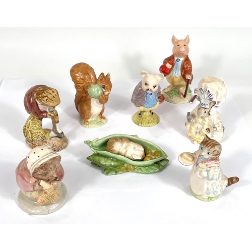 479A - A Royal Doulton Beswick Beatrix Potter figure 'Lady Mouse'; 3 Royal Albert Beatrix Potter figures, M... 