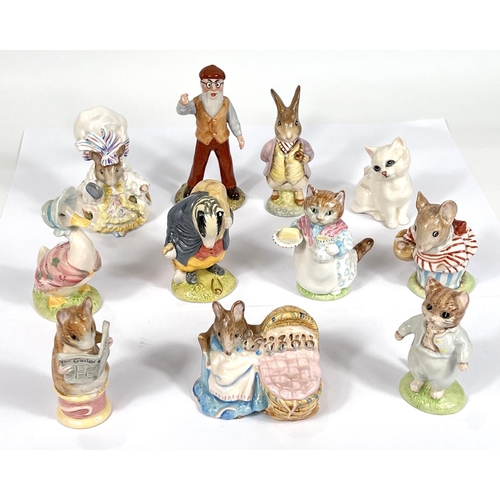 481 - 10 Beswick Beatrix Potter figurines: Mr Benjamin Bunny, Lady Mouse, Tommy Brock etc; a Beswick figur... 