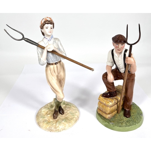 485 - 2 figurines of farmers: one Royal Doulton Farmer HN4487 and the other Coalport, 'Stella' each h... 