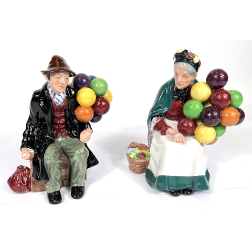 486 - 2 Royal Doulton balloon figurines: The Balloon Man HN1954 and The Old Balloon Seller HN1315