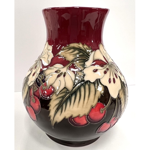 614 - A modern Moorcroft vase Cherry Blossom designed by Nicola Slaney, introduced 2012 and retired end 20... 