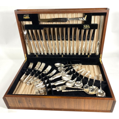 714 - A Viner's canteen of silver plated cutlery, 8 setting, in fitted mahogany table cabinet