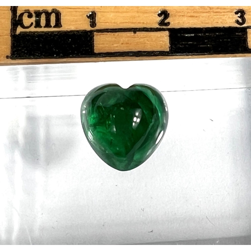 718A - A cabochon cut heart shaped emerald 2.63 carats