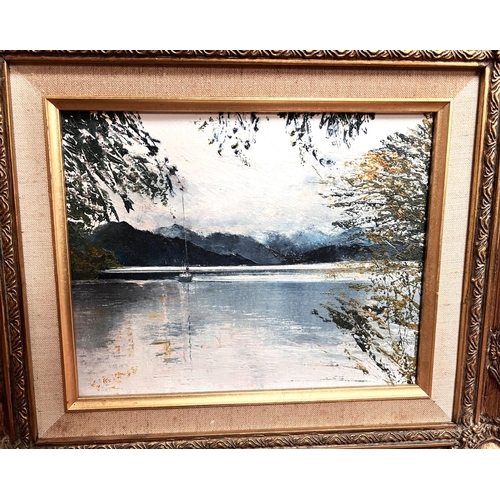 796 - G Rodicosso, 'Sunset and Snow, Ullswater', and 'Aira Force', pair of oils on canvas, signed, 19 x 24... 