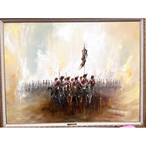 808A - Ben Maile: A very large and impressive atmospheric Napoleonic period military oil on canvas, Royal S... 