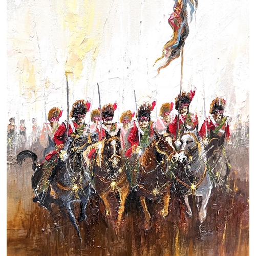 808A - Ben Maile: A very large and impressive atmospheric Napoleonic period military oil on canvas, Royal S... 