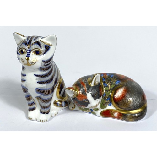 436A - Two originally boxed Royal Crown Derby paperweights, Catnip kitten Collector's Guild exclusive and C... 