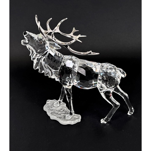 503 - A Swarovski crystal stag with silvered antlers