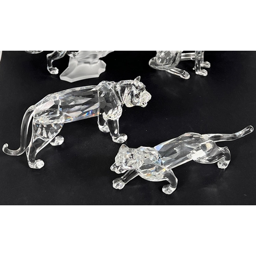 506 - 4 Swarovski crystal cats of Africa - 2 lions and a cheetah (one boxed) (217893)