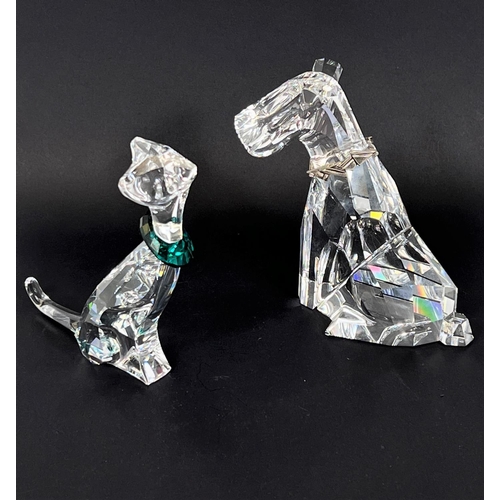 507 - A Swarovski crystal figure of a Terrier with metal collar, ht.12cm; a Swarovski figure of ... 