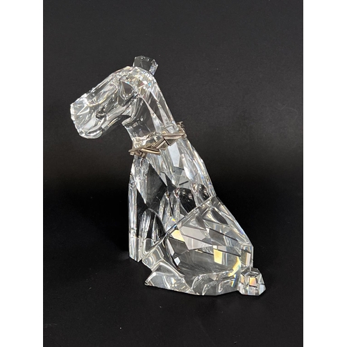 507 - A Swarovski crystal figure of a Terrier with metal collar, ht.12cm; a Swarovski figure of ... 