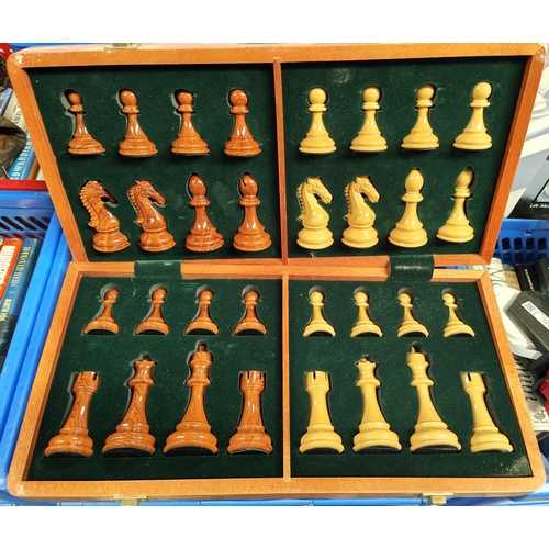 49B - A Kasporov chess set with large pieces cased inside board