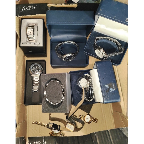 758 - Four gents Seiko stainless steel watches, various other ladies and gents wristwatches including Accu... 