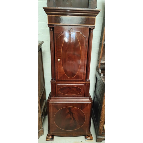 936 - A late 18th century mahogany long case clock by Jno Walker, Liverpool with inlaid decoration, the ho... 