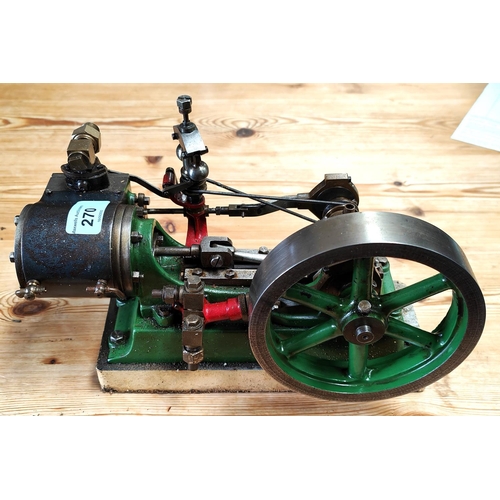 270 - A scratch built stationery engine with governing fly wheel