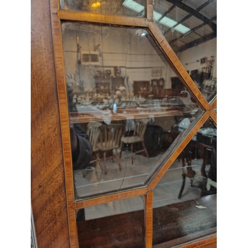 833 - A George III period mahogany scretaire bookcase with moulded cornice and twin astragal glazed doors ... 