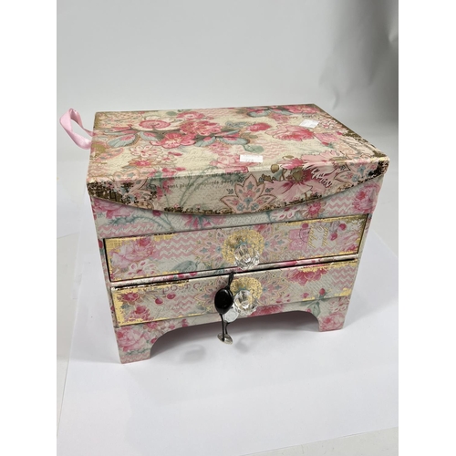 728 - Two jewellery boxes and costume jewellery