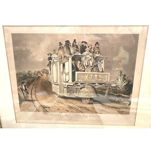 52 - Dr Church's London & Birmingham Motor Car, Built at Birmingham 1833, 19th century hand coloured ... 