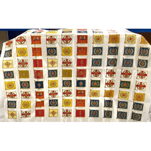 59 - GB Regimental Colours, printed silk finish cloth with 100 flags, c 1910; other cigarette cards