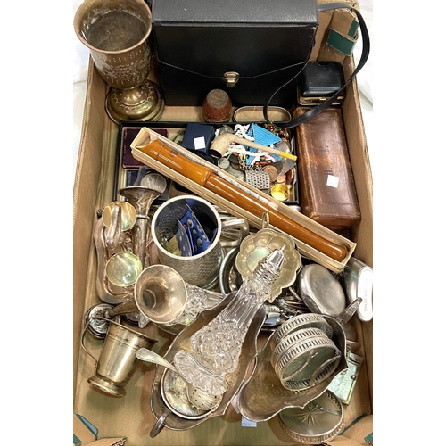 73 - A selection of silver plate; coins; decorative items