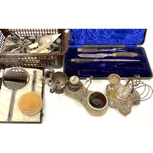 81 - A selection of cutlery; silver plate; etc.