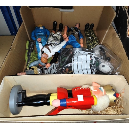 214 - A selection of modern Action Man figures with accessories; a selection of diecast and vintage cars; ... 