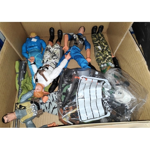 214 - A selection of modern Action Man figures with accessories; a selection of diecast and vintage cars; ... 