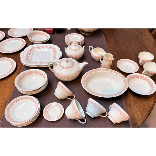 494A - A Wedgwood part dinner/tea service, pink Queens Ware, 36 pieces approx