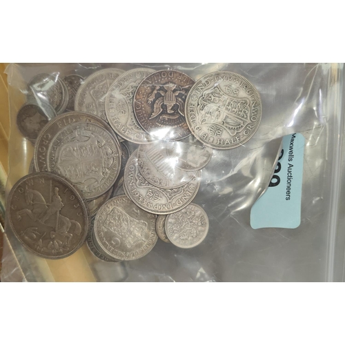 229 - A selection of GB and foreign silver coins including a 1925 Peace Dollar, 2 x 1935 crowns and a 1937... 