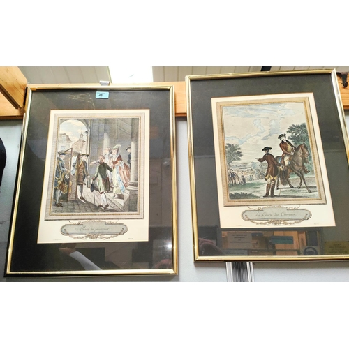 48 - An 18th century style pair of prints:  Cries of London;