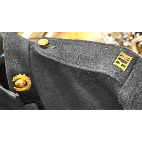 263 - A Royal Marine's dress coat with collar badges, shoulder badges and sleeve patches