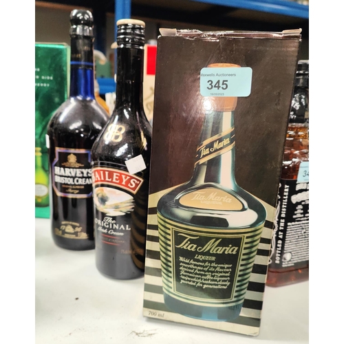 345 - LICENCE NOT RECEIVED IN TIME AND THIS LOT WILL APPEAR IN OUR JUNE AUCTIONTia Maria, 70cl boxed; two ... 