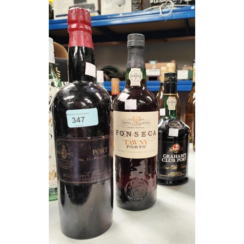 347 - LICENCE NOT RECEIVED IN TIME AND THIS LOT WILL APPEAR IN OUR JUNE AUCTION3 bottles of Port, 'Willoug... 