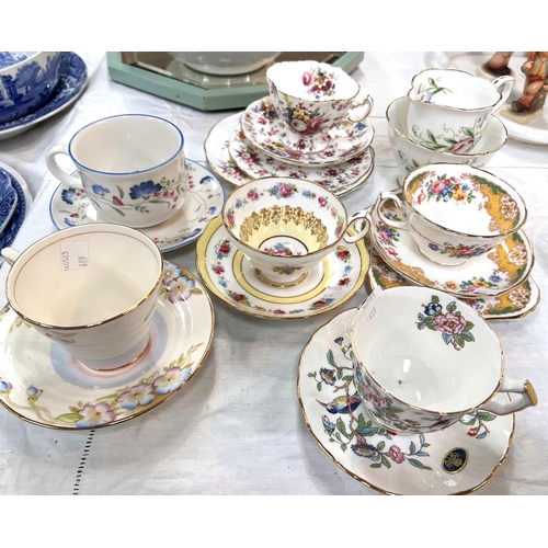 609 - A Copeland Spode Italian bowl etc, Hammersley and other decorative cups and saucers