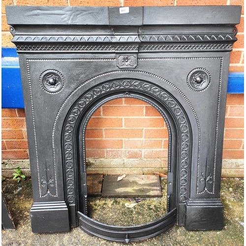 959 - A cast iron fire surround with space for tiles 94 x 94cm