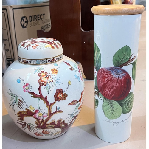 596B - A Mason's ginger jar, a Portmeirion 3D spaghetti jar, a selection of limited edition Bradford E... 