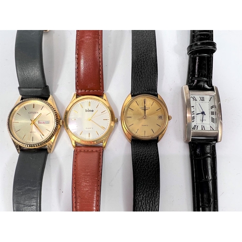 680 - A gent's Longines quartz wristwatch; 3 other gent's wristwatches