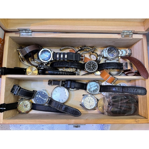 726 - A selection of wrist and pocket watches; watch movements; etc.