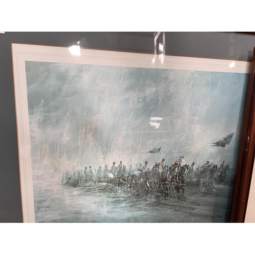 802 - After Ben Maile: Two pencil signed limited edition military prints 'Guns of War' and another 48x65cm... 