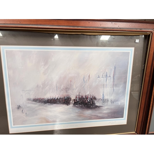 802 - After Ben Maile: Two pencil signed limited edition military prints 'Guns of War' and another 48x65cm... 