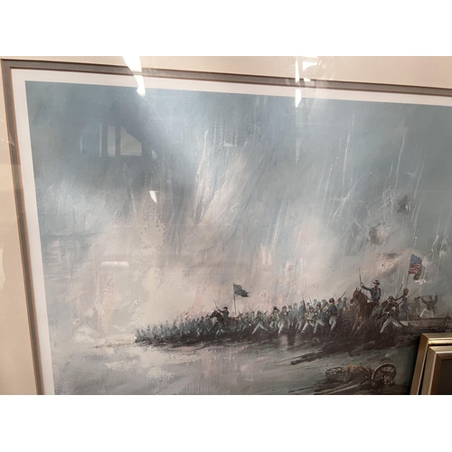 802 - After Ben Maile: Two pencil signed limited edition military prints 'Guns of War' and another 48x65cm... 