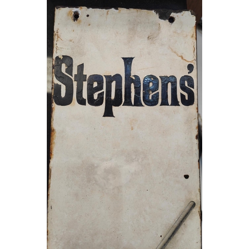 141 - Advertising enamel sign Stephen's Gum Sticks Quickly (slight restoration to text) 60 x 13cm