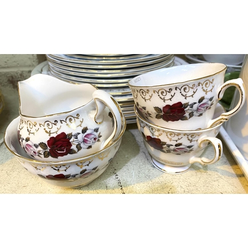 592 - Two part Colclough dinner and tea services, a part Spal tea service and a Royal Copenhagen style tea... 