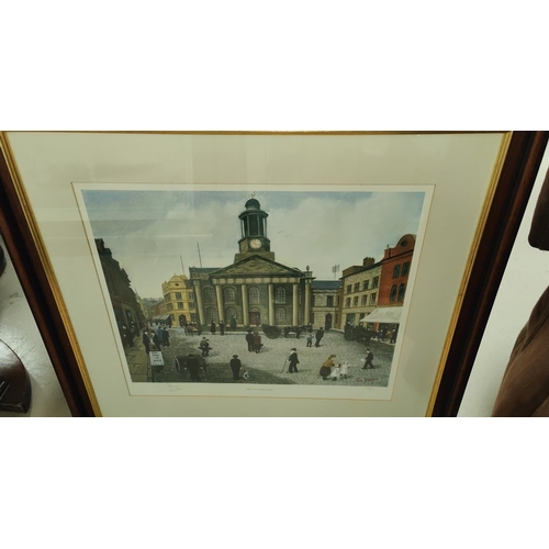 826A - A Signed Tom Dodson print framed and glazed 'The Old Town Hall' and another unsigned