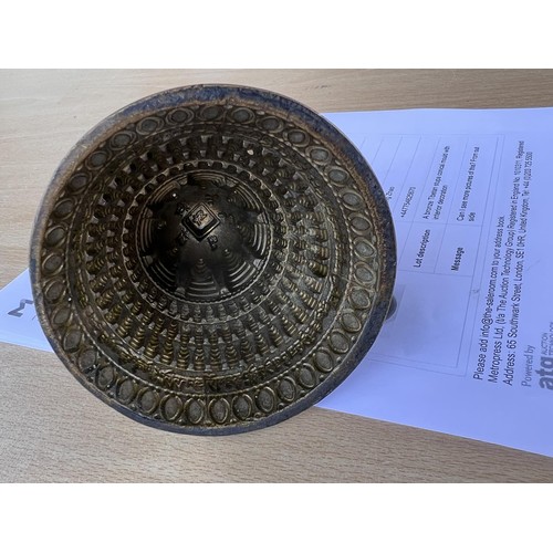 391B - A bronze Tibetan stupa conical mould with interior decoration 