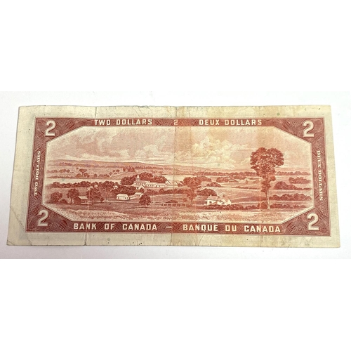 60 - A Canadian 2 dollar banknote, 1954