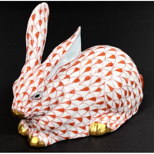 462C - A HEREND Hungarian hand painted figure of a rabbit No 5353 (boxed)